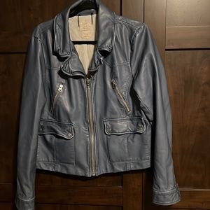 We the Free faux leather jacket- distressed